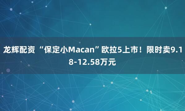 龙辉配资 “保定小Macan”欧拉5上市！限时卖9.18-12.58万元